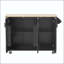 Îlot de cuisine cannelé 51 po avec abattant, supports internes et placage de frêne - frêne noir