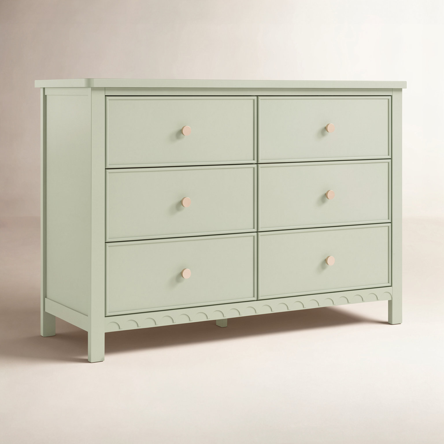 Sasha 6-Drawer Double Dresser, Sage
