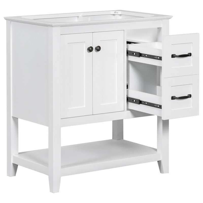 Meuble-lavabo de salle de bain sans comptoir, base d'armoire seulement, meuble-lavabo avec tiroir multifonctionnel