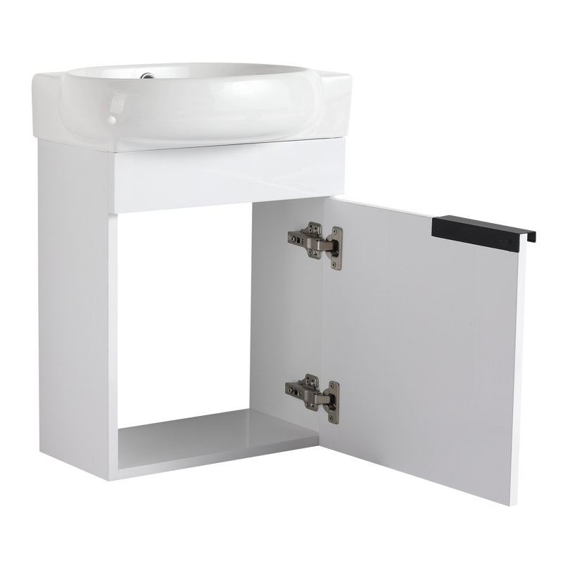Meuble-lavabo de salle de bain avec lavabo, 16 pouces pour petite salle de bain