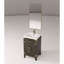 Meuble-lavabo simple en chêne brun avec robinet et miroir - Ensemble de salle de bain moderne - Comptoir en acrylique - Pièce maîtresse élégante