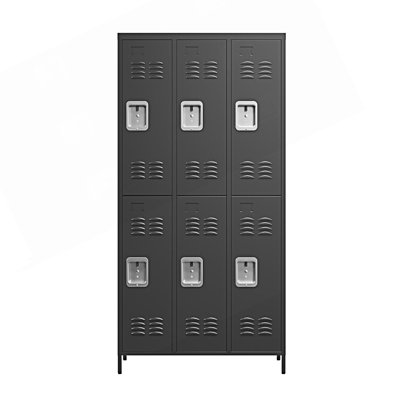 6 Door Metal Lockers With Lock, Storage Locker Cabinet, Accent Cabinet