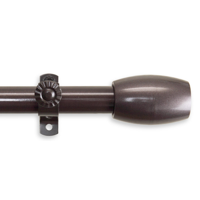 Tringle à rideaux simple à deux faces maymie, Cacao, H 2,5 po x l 240 po x P 1,38 po