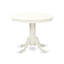 Ensemble de salle à manger 3 pièces comprenant une table de cuisine ronde avec piédestal et 2 chaises rembourrées, lin blanc-1587572503