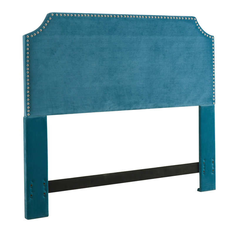Tête de lit tapissier Hawtree, Velours bleu givré, Double / Grand