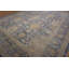 Square Wool 1930s Allover Floral Hand Knotted Pile Large Blue Antique Rug