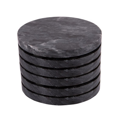 Marble Round 6 Piece Coaster Set