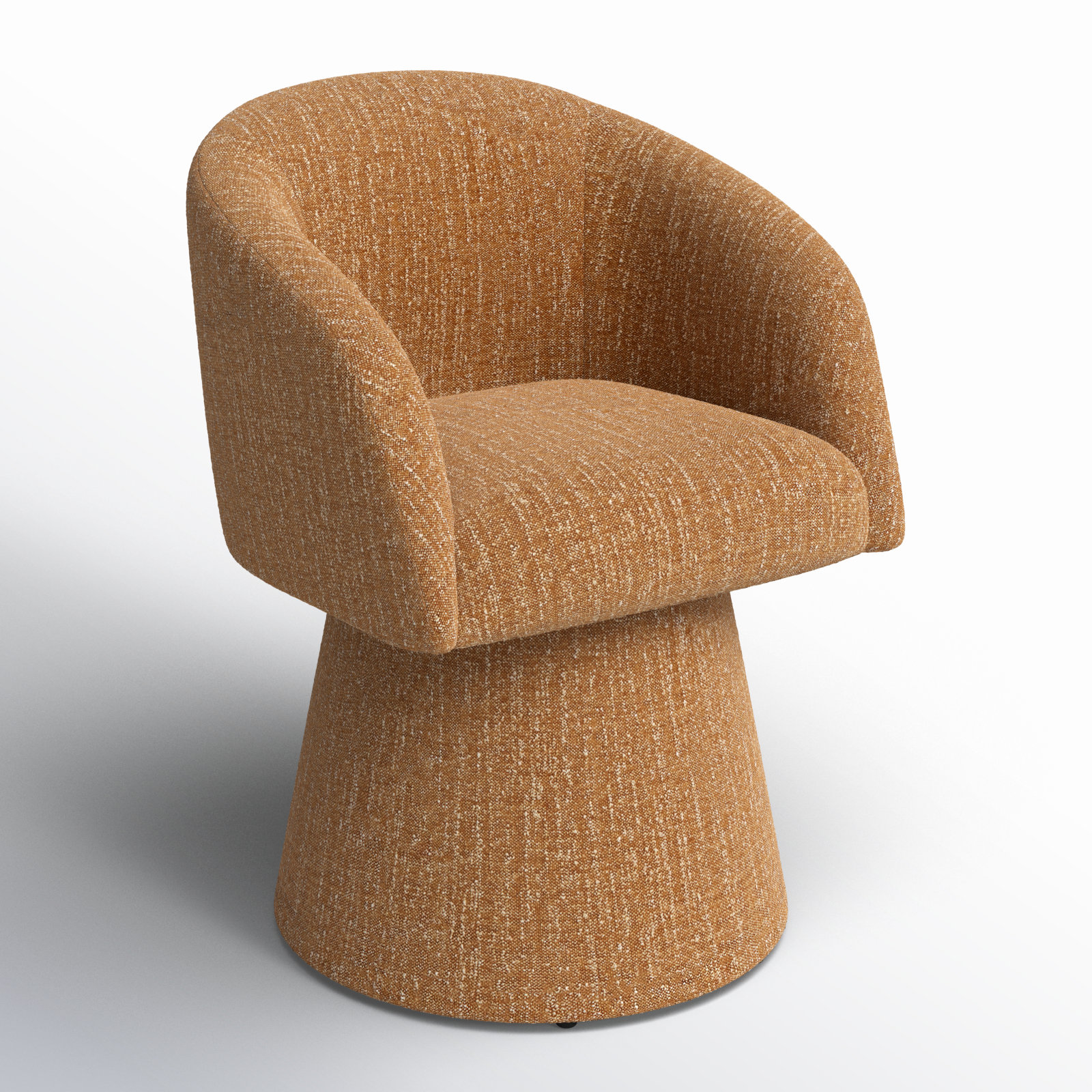 Kyo Swivel Linen Armchair, Mellow Mustard Boucle
