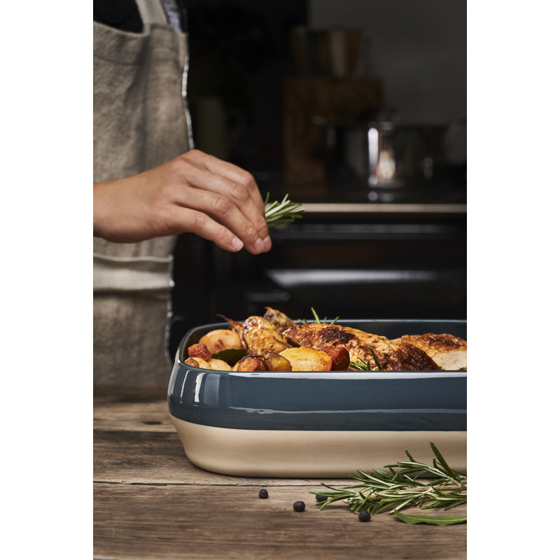 Bahia Rectangle Stoneware Baker, Blue