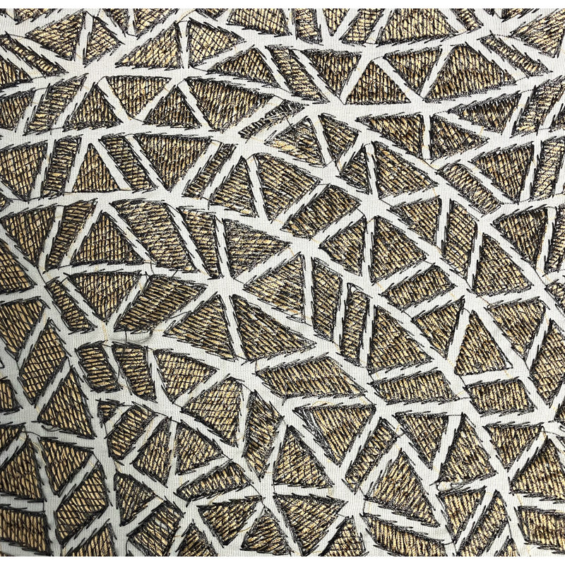 Coussin The Met x Ann Gish, 36 x 16, Or / gris anthracite