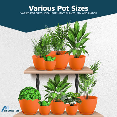 Pots à fleurs avec trous de drainage - Pots légers, durables et peu encombrants pour l'intérieur et l'extérieur - Fonctionnalité polyvalente, conception moderne simple, pots à fleurs en plastique