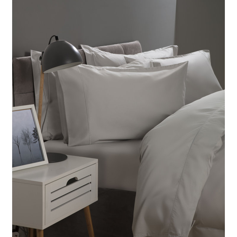 Plain Dye 400 TC Egyptian-Quality Cotton Sateen, Platinum