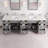 Didomenico 96 In. Gray Double Sink  Bath Vanity With Carrara Quartz Top And Undermount Porcelain Sinks