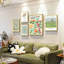 Combinaison murale moderne et simple de peinture de fond pour canapé-983388145