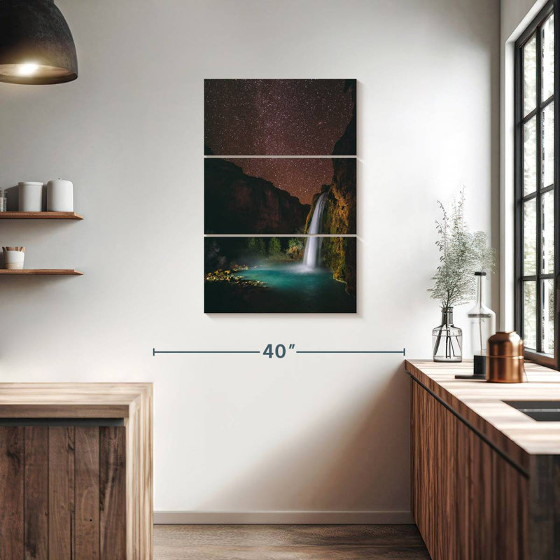 Alvord Waterfall At Night, 38" H x 24" W