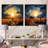 Wheatfield On A Summers Day Rural Farmland - Meadow Square Collage Set Of 2-101855005-101855006