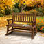 Banc à bascule classique en bois pour deux personnes, robuste et confortable pour se détendre en plein air