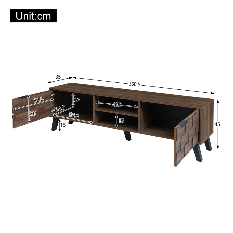 Unfinished TV Stand for TVs up to 65" with Fireplace Included