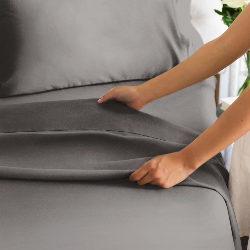 Bamboo Sheet Set, Cooling & Breathable Bed Sheets, Soft Hotel Luxury Bedding, Deep Pocket Fit, Full Sheet Set + 2 Pillowcases