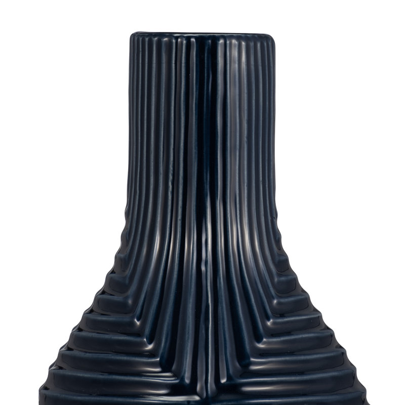 Vase en céramique Amrita Tribal, Tribal, bleu