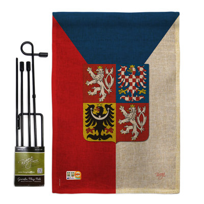 Double Sided 18.5'' H x 13'' W Burlap Flag Set