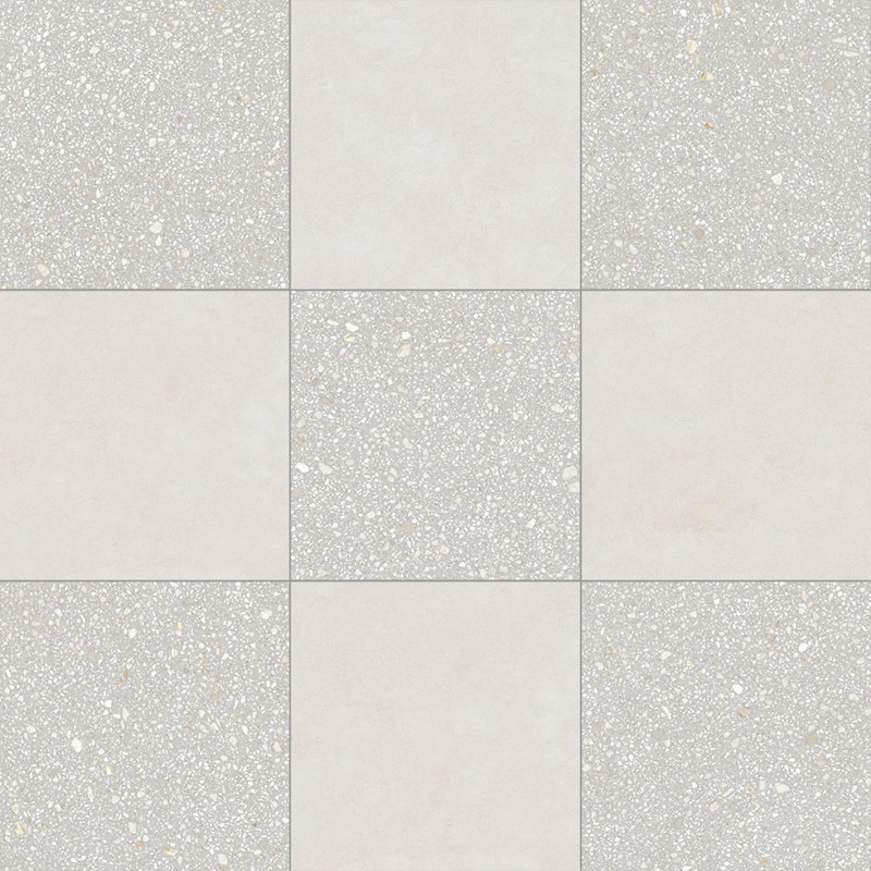 Lithos 12X12 Checkerboard Gris And Marfil, Gris/Marfil
