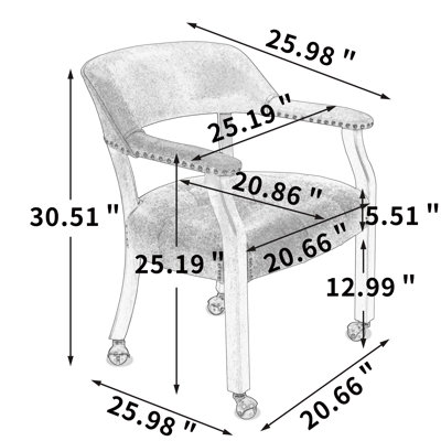 Fauteuil pivotant capitonné l 25 po
