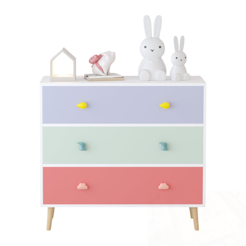 Armoire de rangement à 3 tiroirs, Coloré