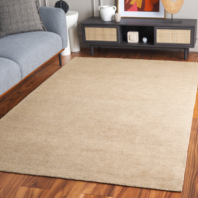Lecompton Hand Tufted Jute Cotton Rug in Gold, Rectangle 5' x 8'