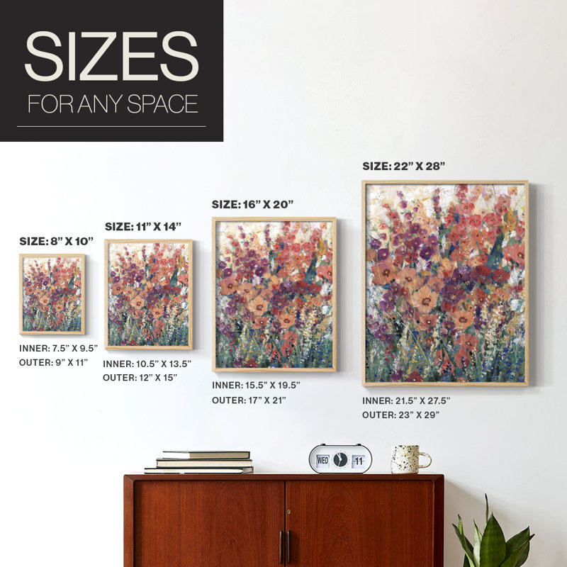 Sunlit Flowers I-Premium, reproduction encadrée - prête à être accrochée - aucun clou requis - aucun clou requis