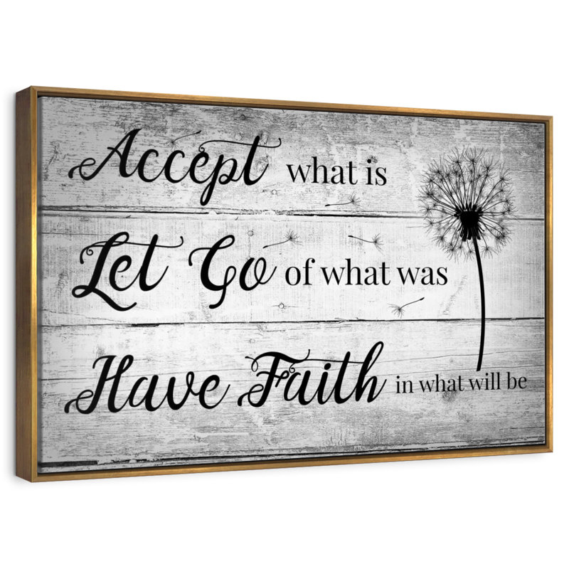 Citation «Have Faith», Cadre flottant doré, 40 po x 27 po