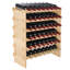 Support à vin modulaire empilable pour 48 bouteilles, supports de rangement en bois de bambou massif à 6 niveaux, présentoir de porte-bouteilles autoportant, tablettes sans oscillation pour la cuisine, le bar et la cave (couleur naturelle)-2107459414
