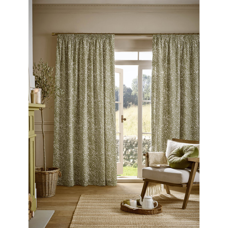 Cotton Blend Curtain Panel Pair, 168cm W x 229cm L