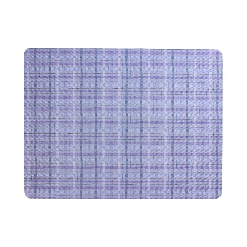 Plaid Rectangular Placemat, Blue, 16.5" x 12.5", Set of 6