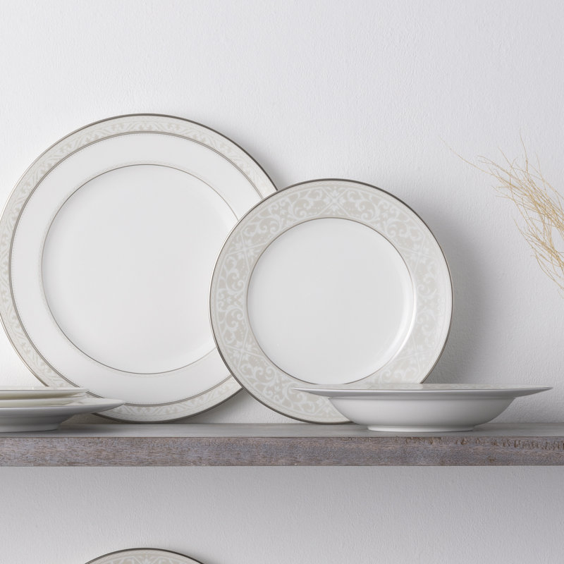 Service de table 12 pièces, service pour 4 Noritake Montvale Platinum