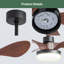 Petit ventilateur de plafond noir de 24 po avec télécommande légère, ventilateur de plafond moderne à profil bas, moteur CC réversible silencieux à 6 vitesses pour la chambre à coucher, cuisine