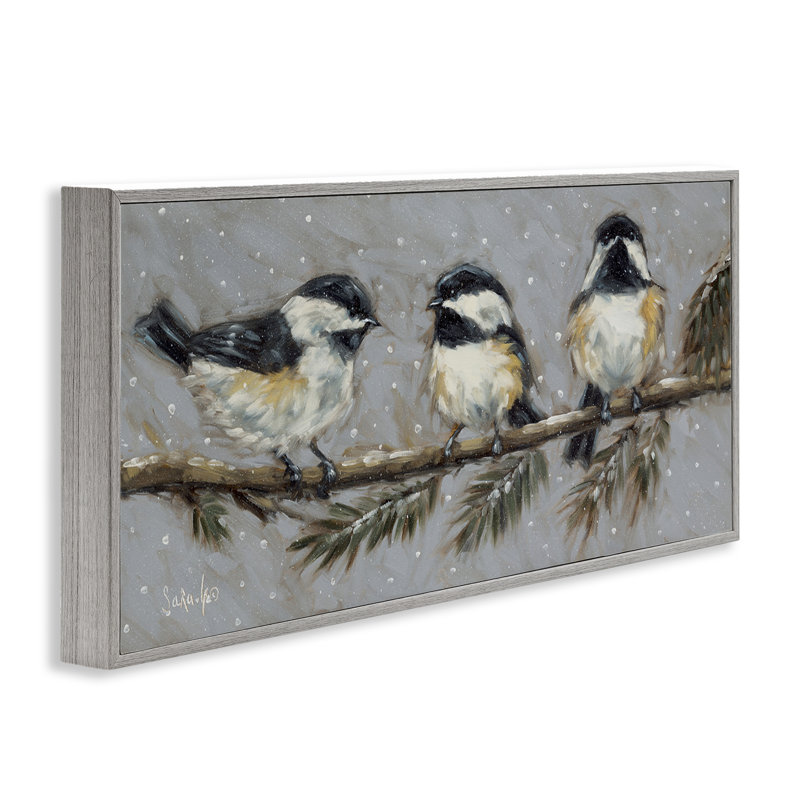 «Winter Bird Trio», art par Sara G. Designs, Estampe numérique Farmhouse, H 13 po x l 30 po