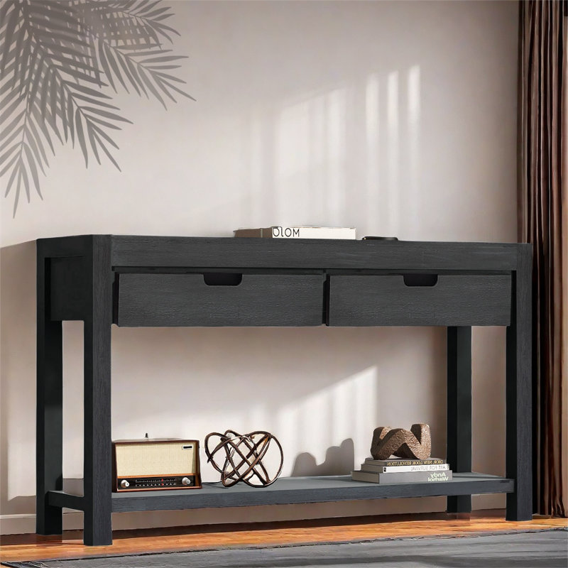 Bouille 55.1'' Console Table, Navy Blue