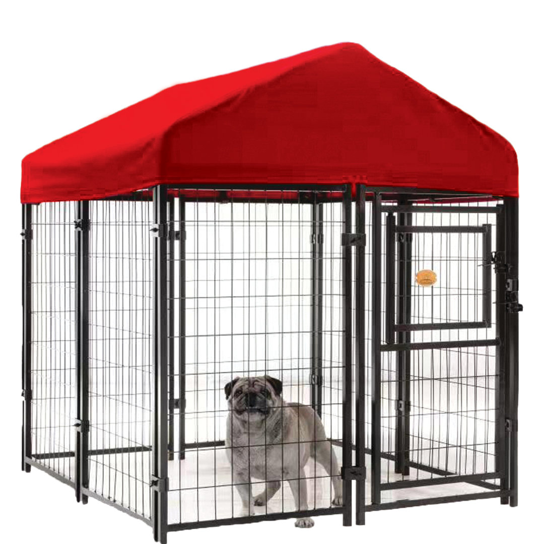 52 in. H x 4ft x 4ft Steel Kennel Kit Kennels Direct