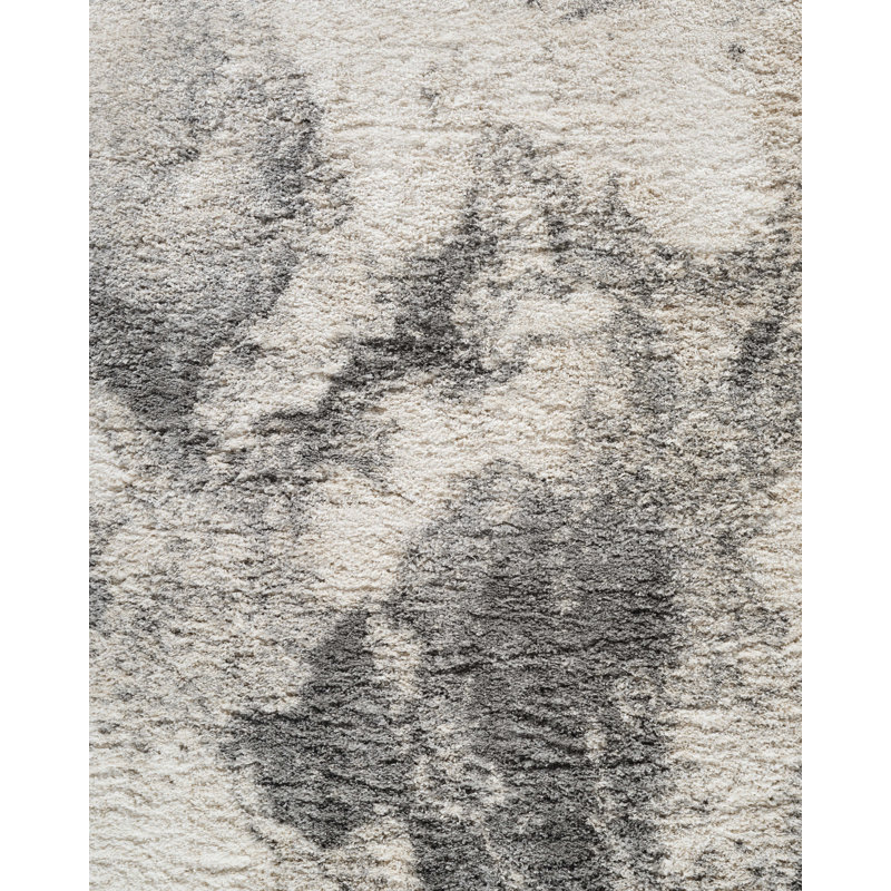 Shag Adrian Grey/Beige Rug, Rectangle 7'10" x 10'