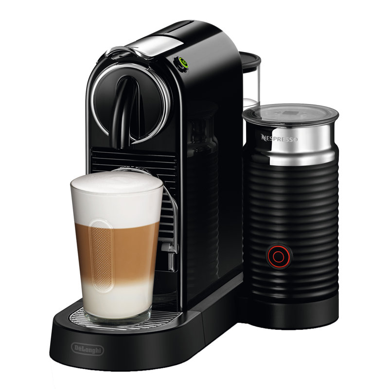 Nespresso CitiZ Original Coffee Pod Machine With Aeroccino Milk Frother by De'Longhi, Black