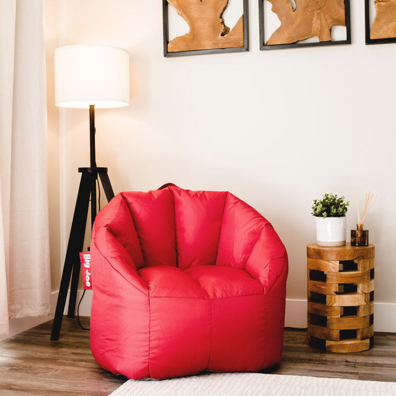 Standard Bean Bag Chair, Red 100% Polyester, Milano