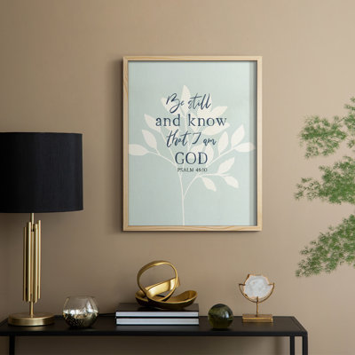 Be Still Framed Print - Solid Wood
