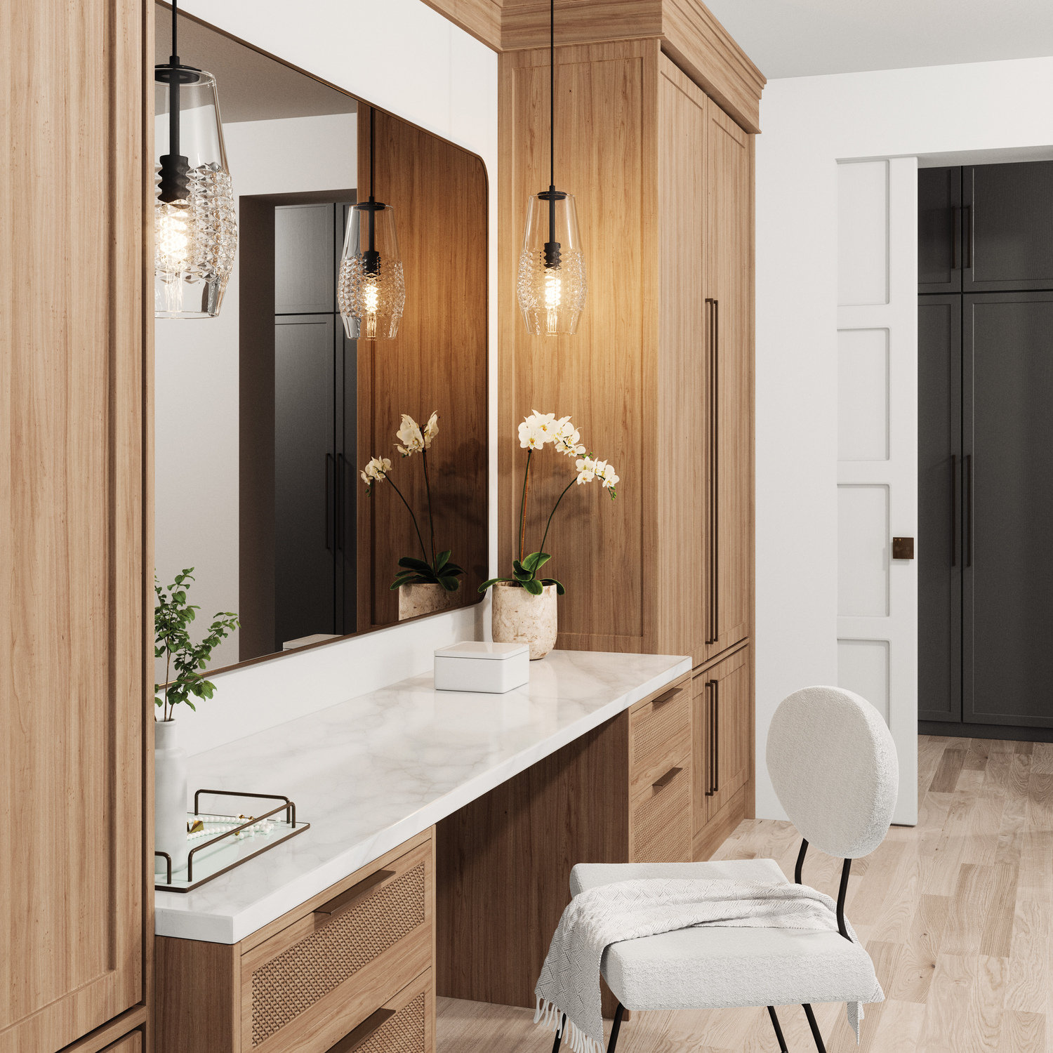 Single Light Glass Dimmable Pendant, Matte Black