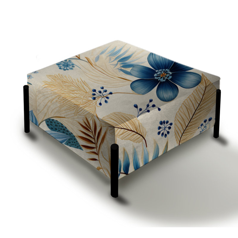 Grand repose-pieds carré Boho