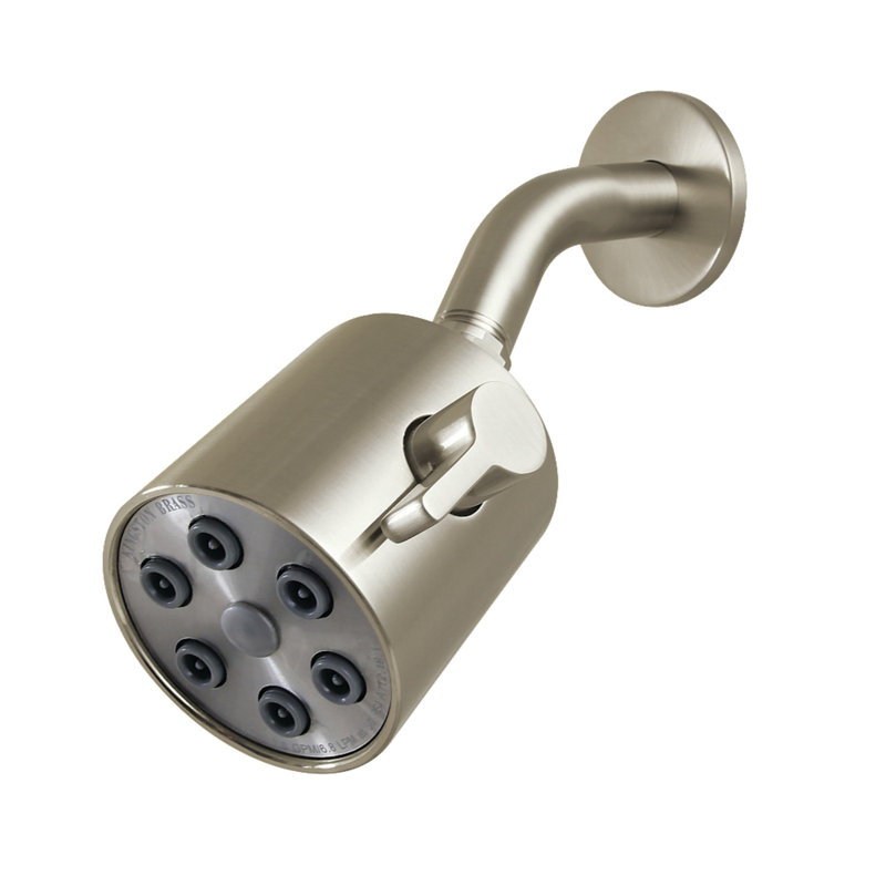 Pommeau de douche Kingston Brass Shower Scape à jet rond de 7,6 cm (3 po) avec bras de douche de 13,7 cm (5-3/8 po).