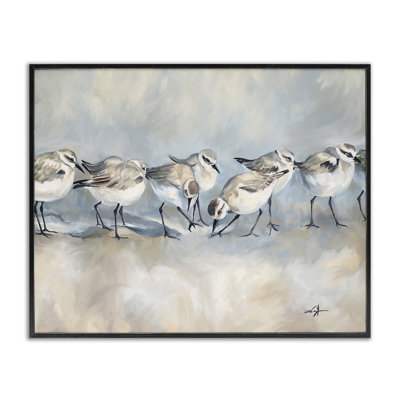 Sandpiper Birds Mirage Framed Giclee, design by Ramona Murdock
