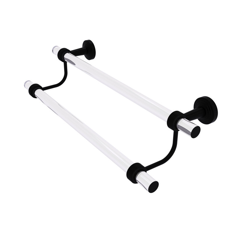 Double barre à serviettes murale Pacific Beach, Noir mat, H 7,785 po x l 22 po x P 5,3 po