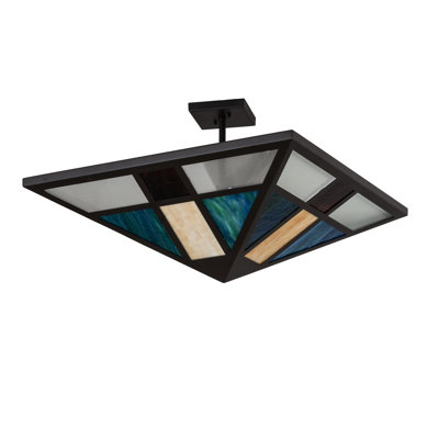 Plafonnier semi-encastré en verre Polaris