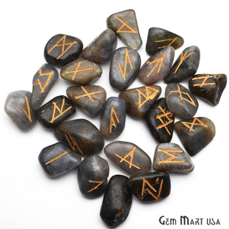 Carved Stone Accent Set, Zen Stone Décor, Brown Labradorite Tumbled Gemtones, 25 Pcs